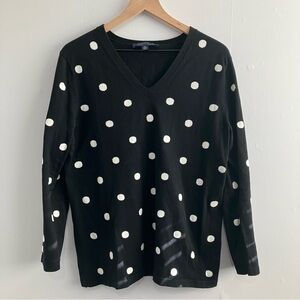 Tommy Hilfiger Black & White Polkadot V neck Sweater Size XL